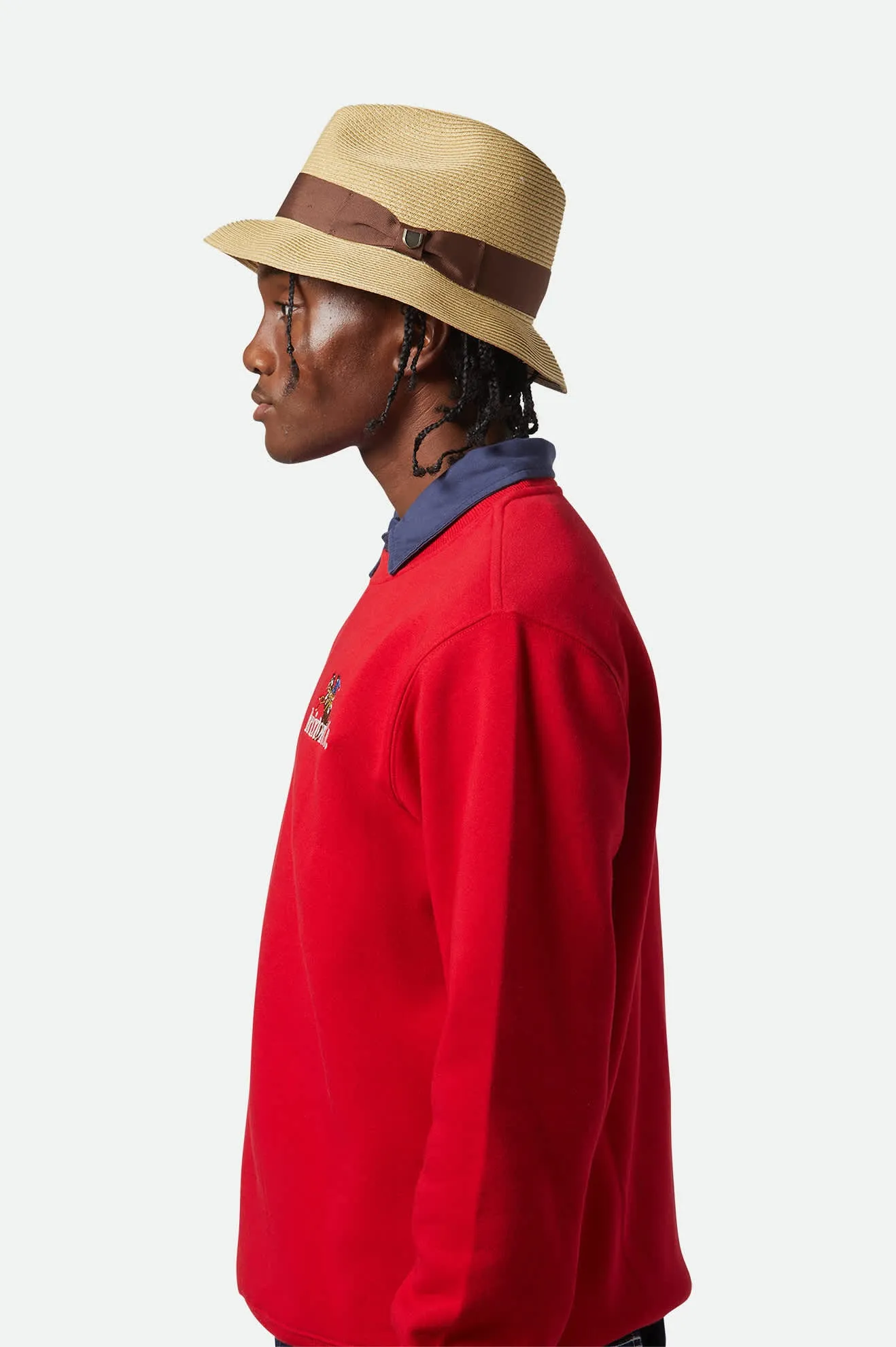 Horton Convertabrim Packable Fedora - Dark Tan/Light Brown Brixton