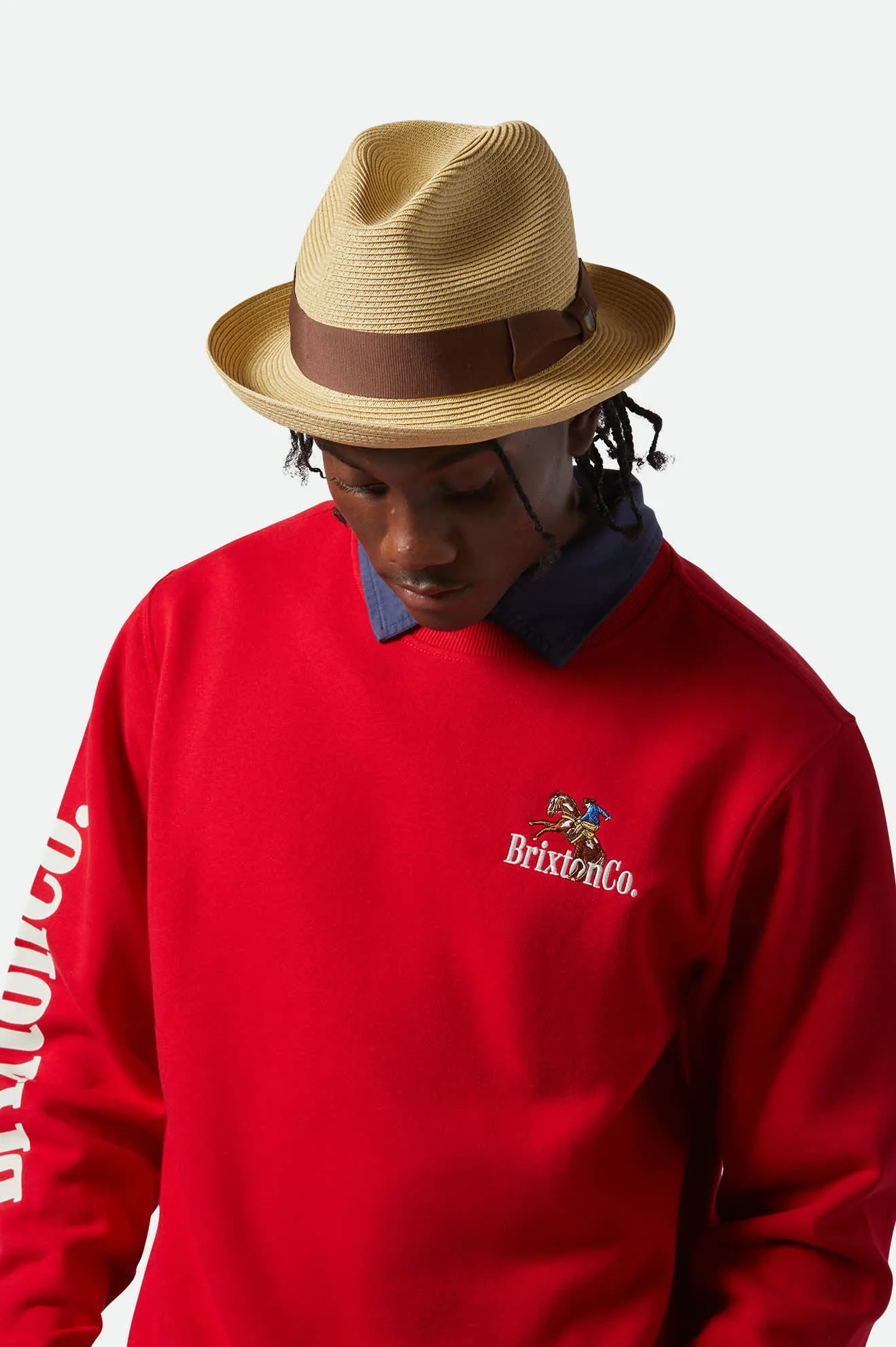 Horton Convertabrim Packable Fedora - Dark Tan/Light Brown Brixton