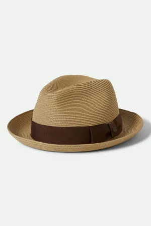 Horton Convertabrim Packable Fedora - Dark Tan/Light Brown Brixton