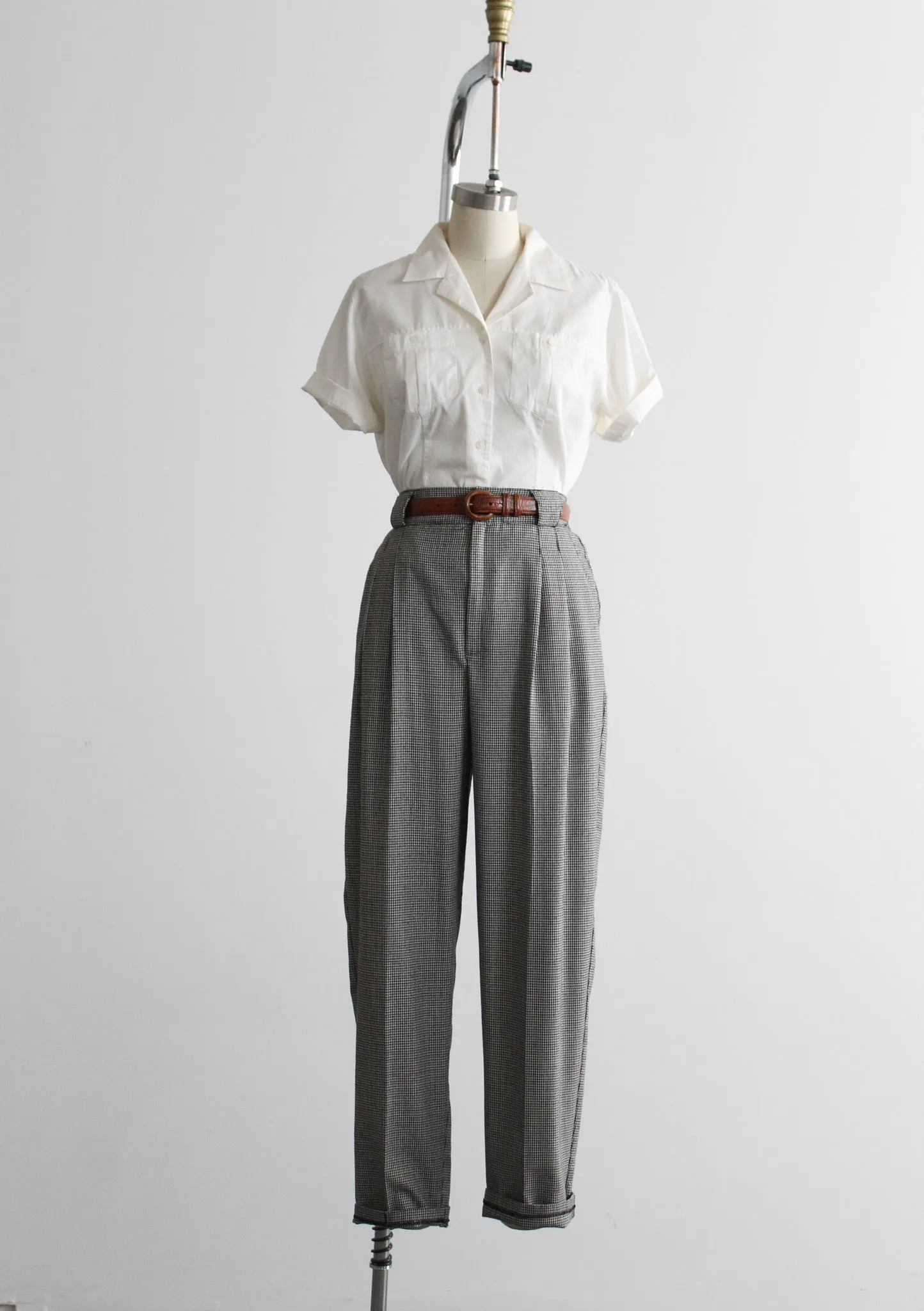 houndstooth high rise trousers 1919 Vintage