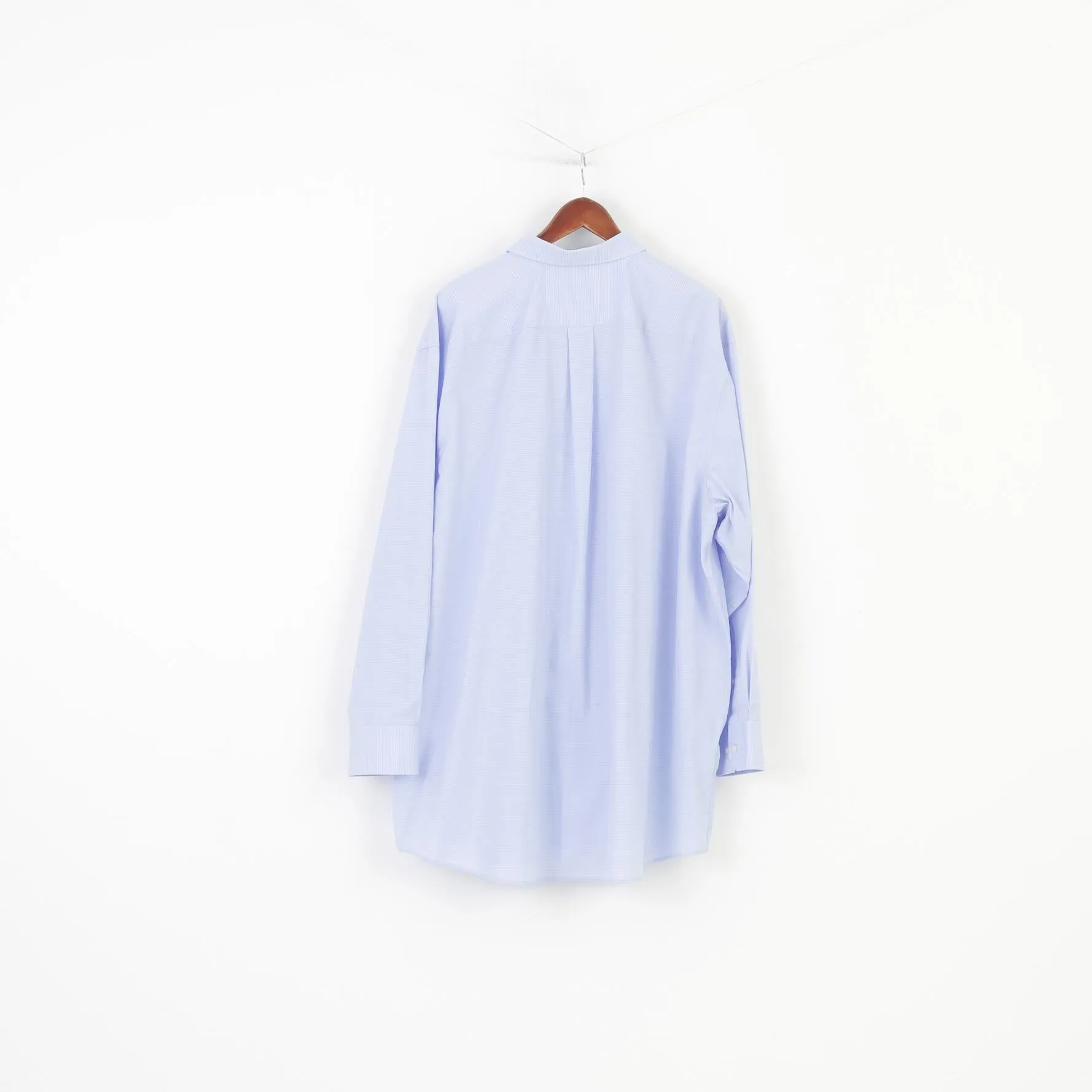 Hugo Boss Men 50 19 3/4 3XL Casual Shirt Blue Collar Elegant Fit Long Sleeve Cotton Classic Top