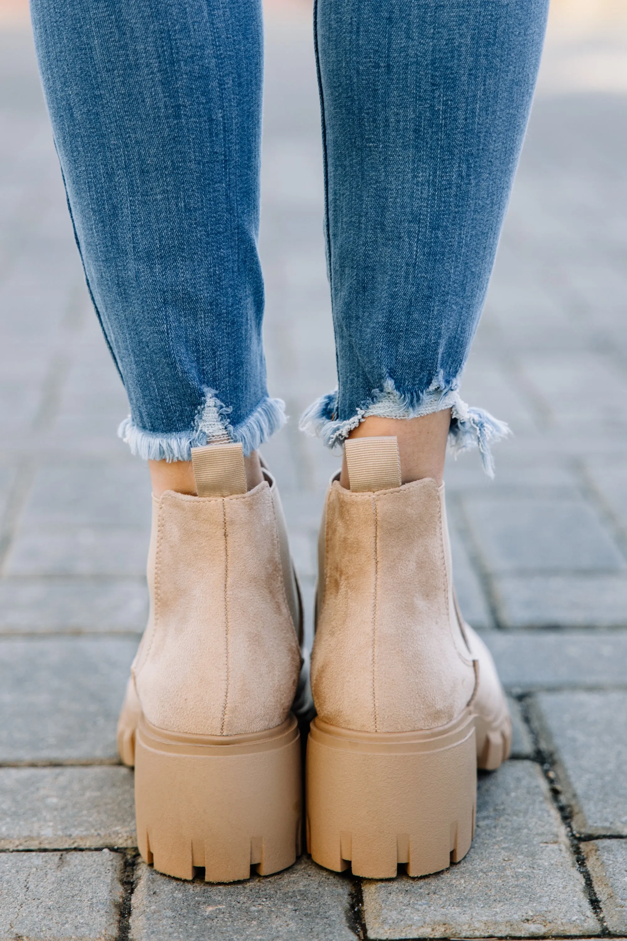 In My Future Taupe Brown Chelsea Booties