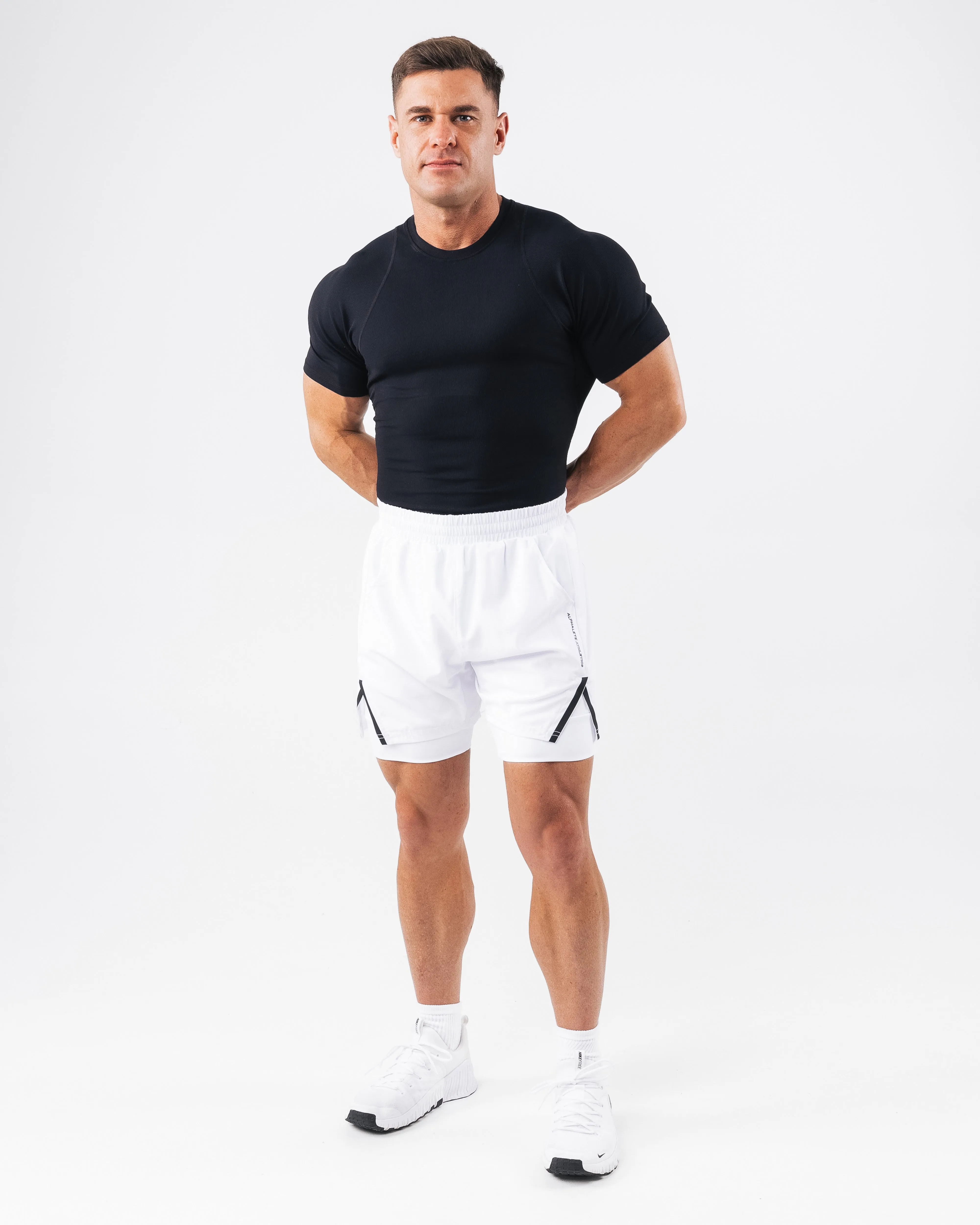 Infinity Short - White Alphalete Athletics