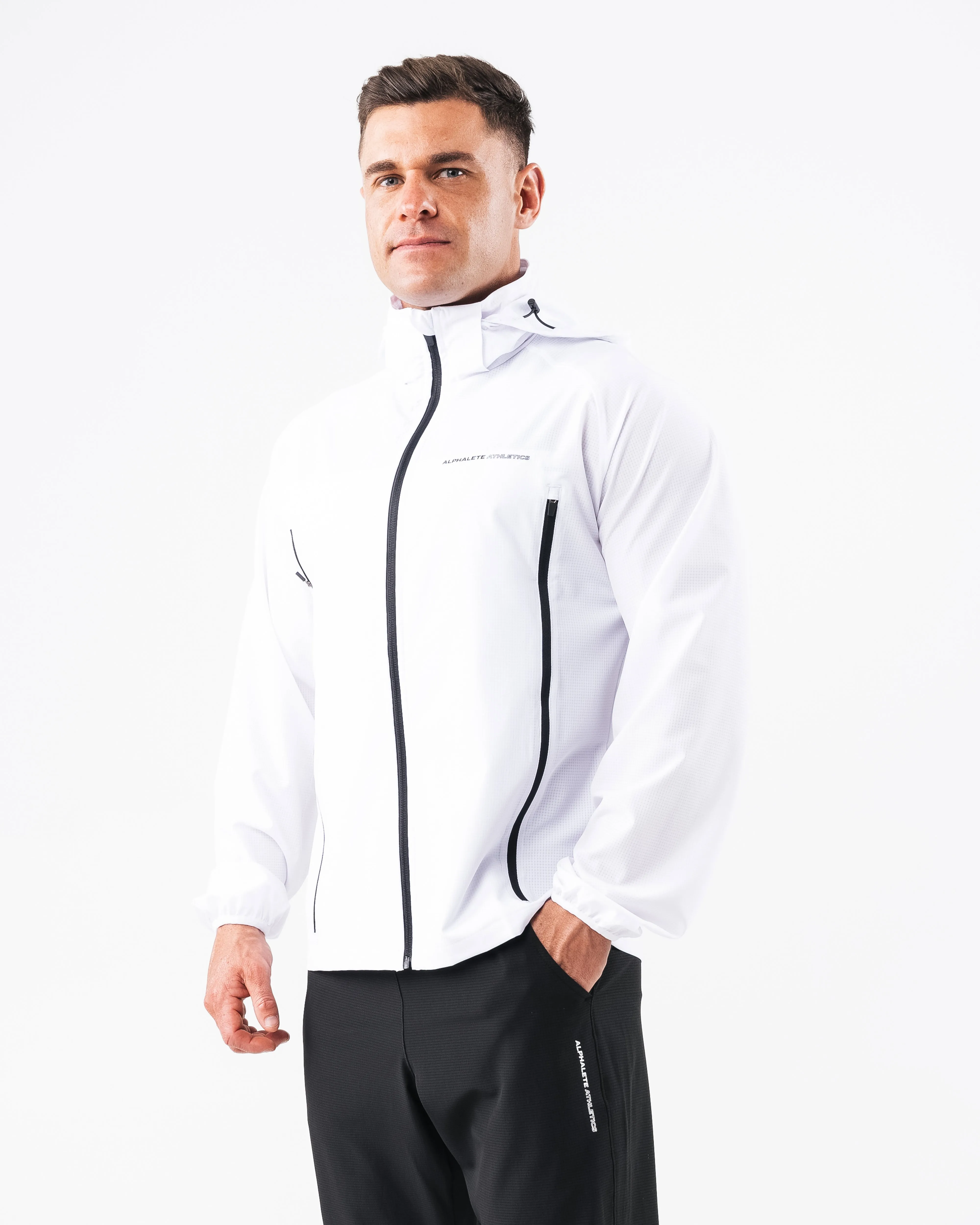 Infinity Tech Jacket - White Alphalete Athletics