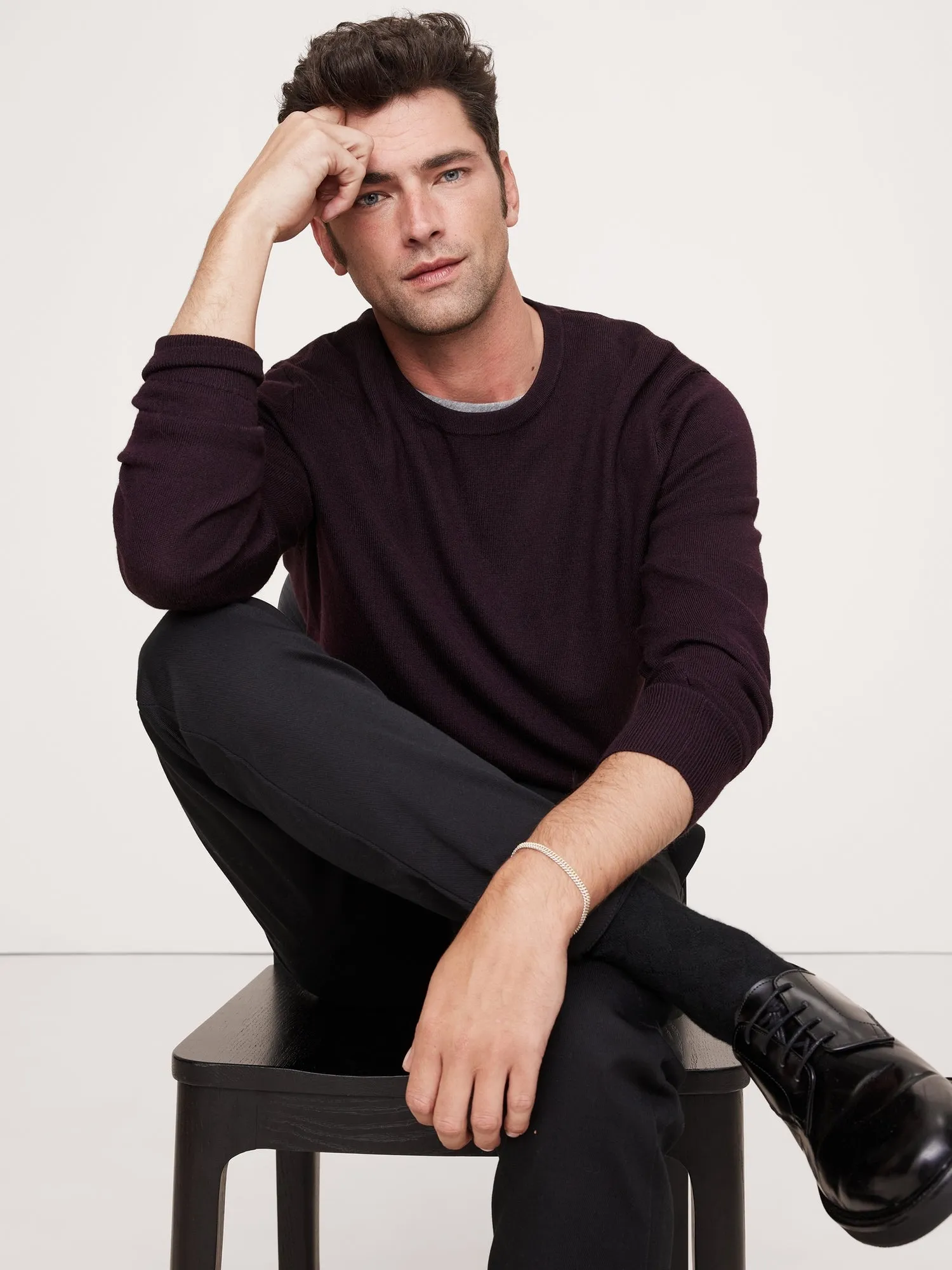 Italian Merino Crew-Neck Sweater Banana Republic