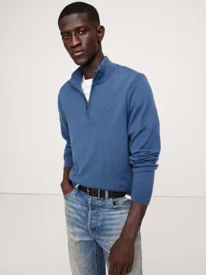 Italian Merino Half-Zip Sweater Banana Republic