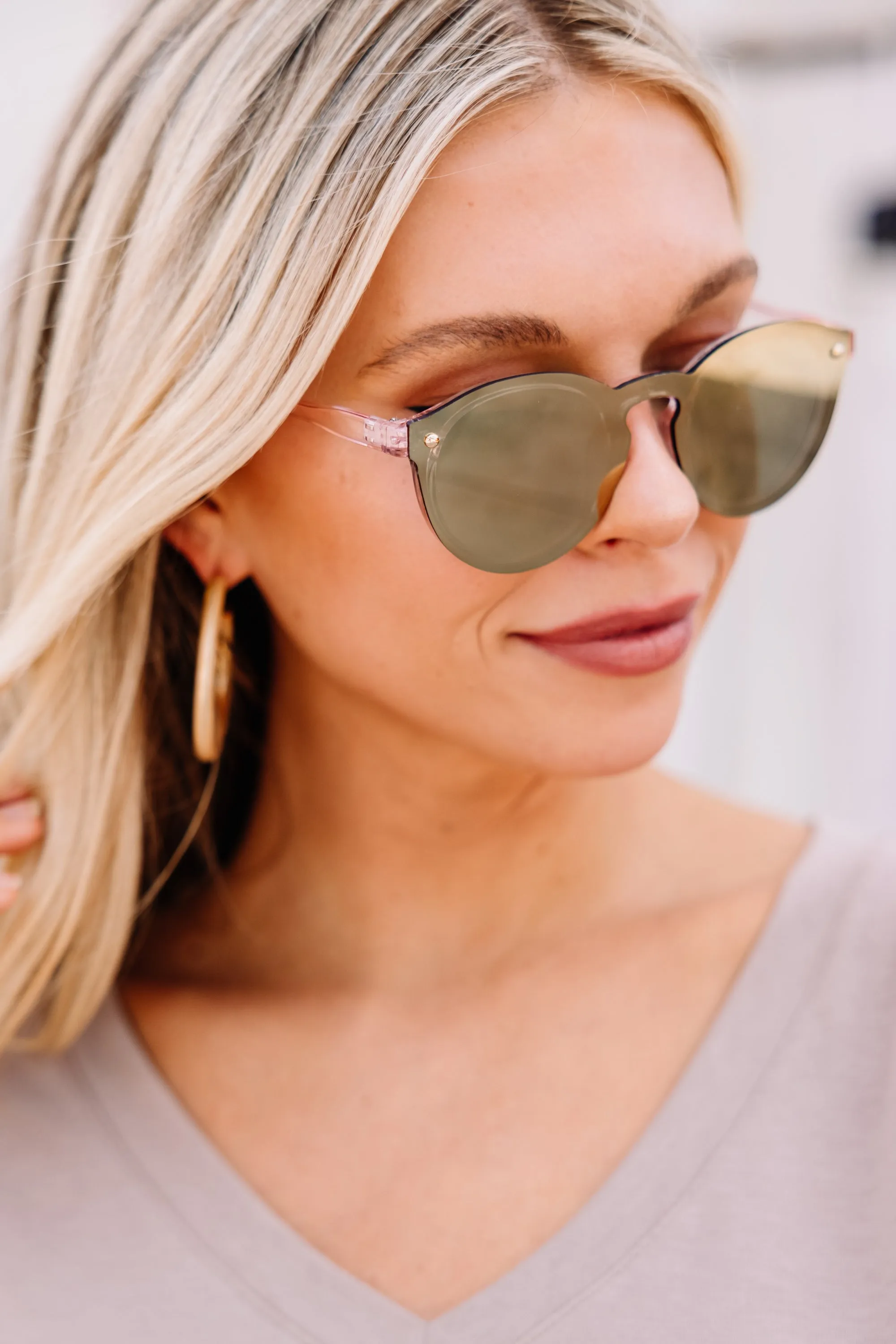 It's Fate Gradient Brown Lense Gold Sunglasses