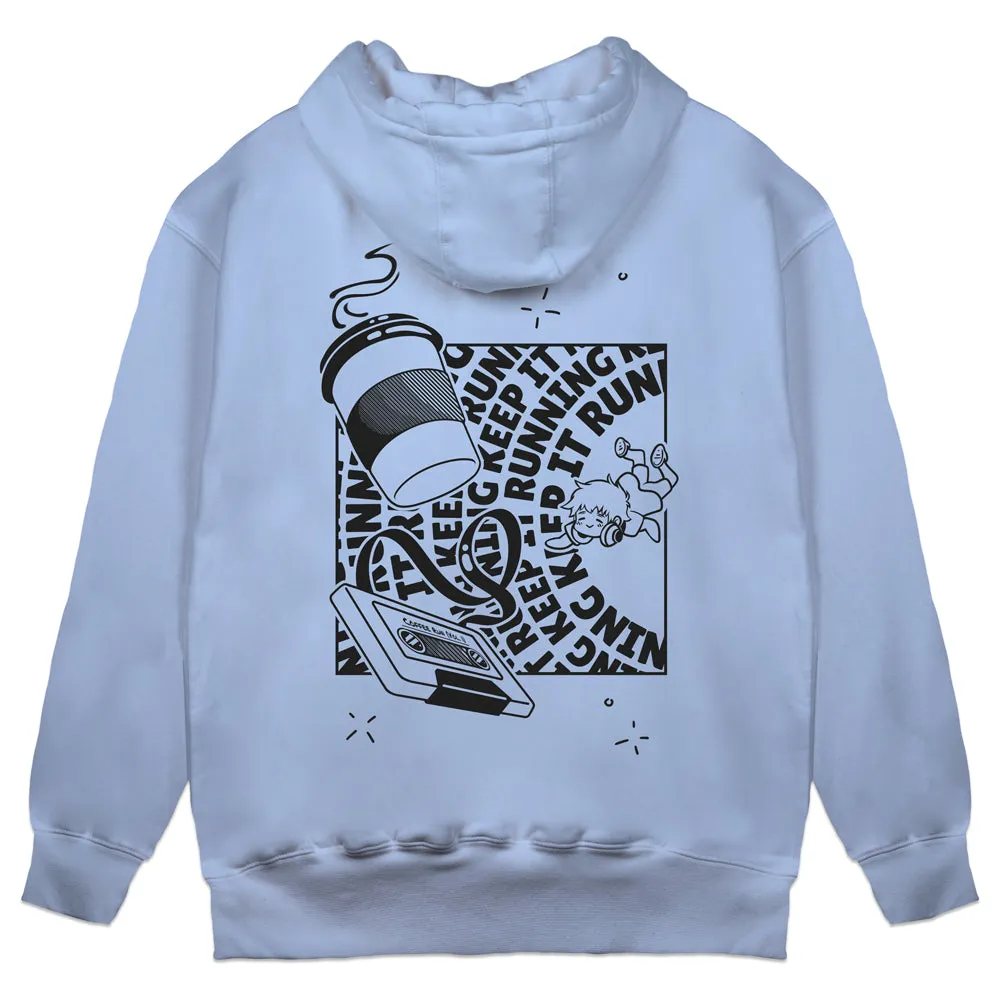 Itscoffeerun Keep It Running Light Blue Hoodie