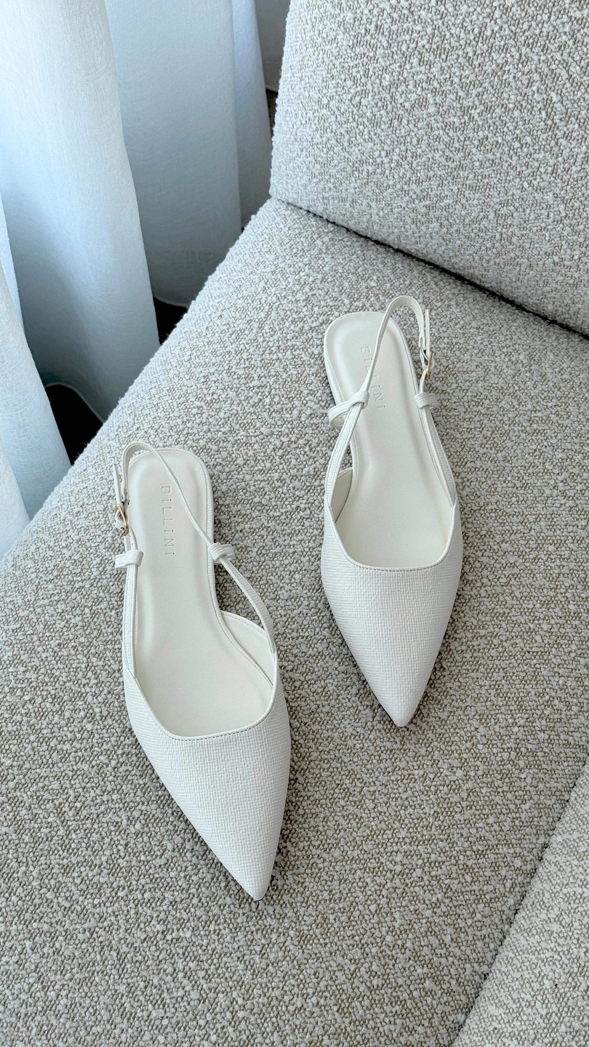 Iver Ballet Flats - White Raffia Texture Billy J
