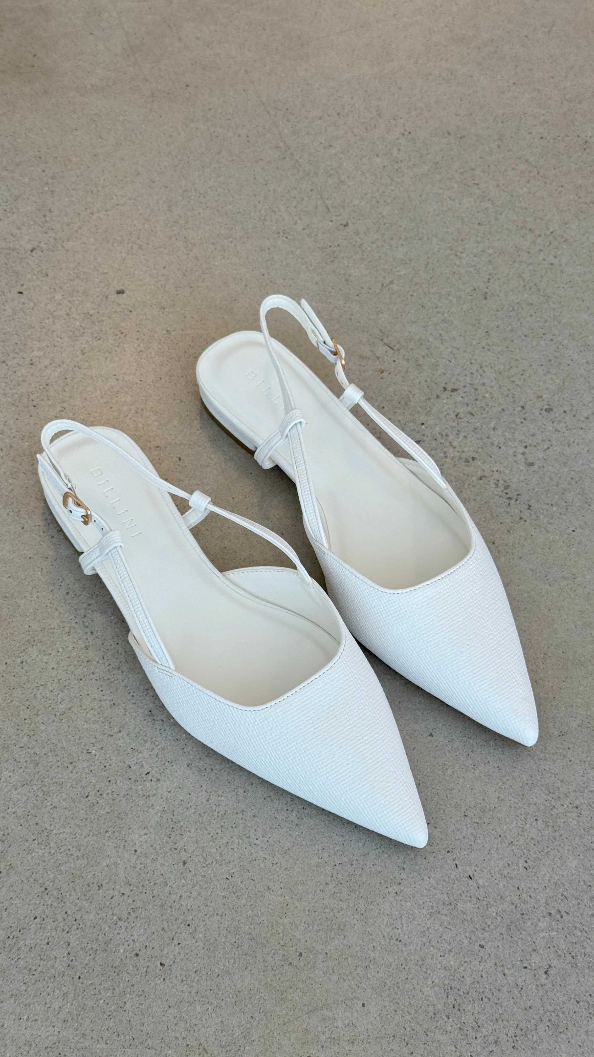 Iver Ballet Flats - White Raffia Texture Billy J