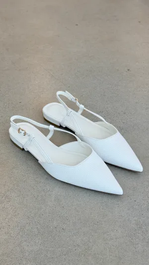 Iver Ballet Flats - White Raffia Texture Billy J