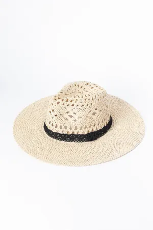 Ivory Lace Band Straw Hat SALE