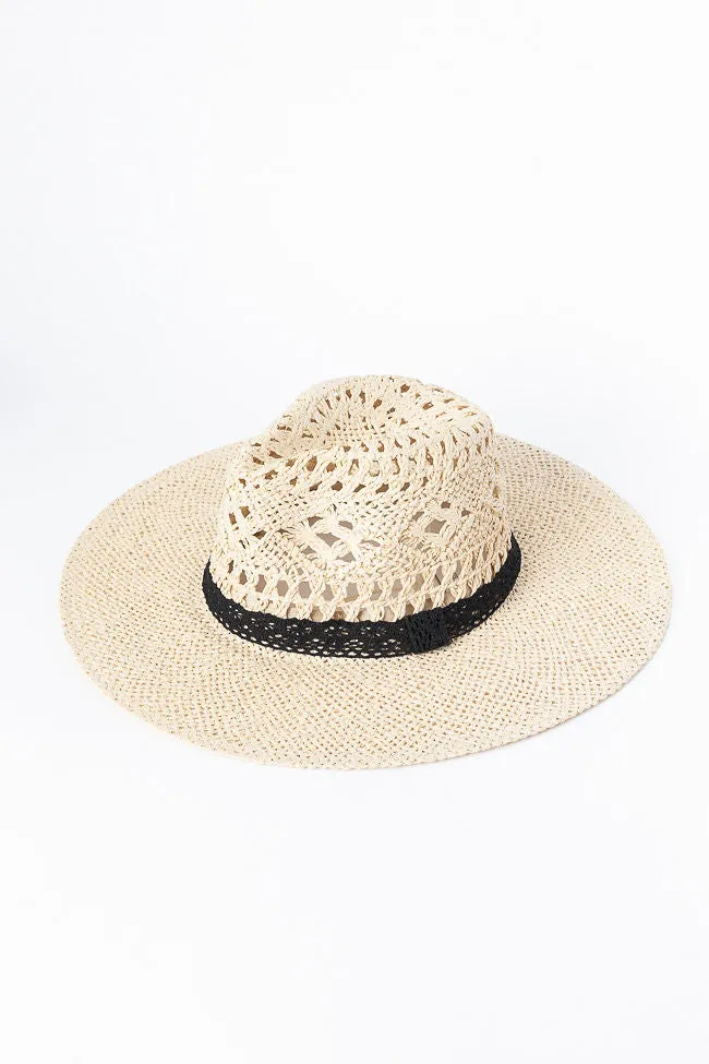 Ivory Lace Band Straw Hat SALE