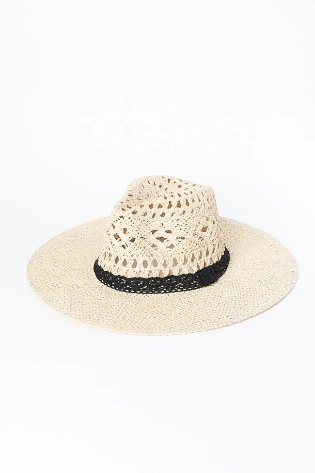 Ivory Lace Band Straw Hat SALE