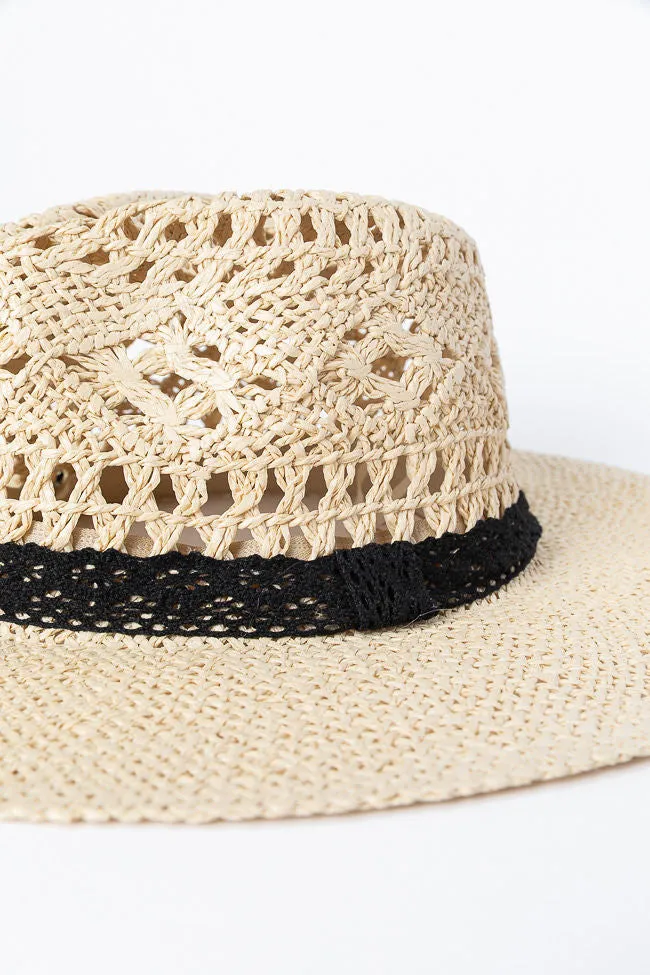 Ivory Lace Band Straw Hat SALE