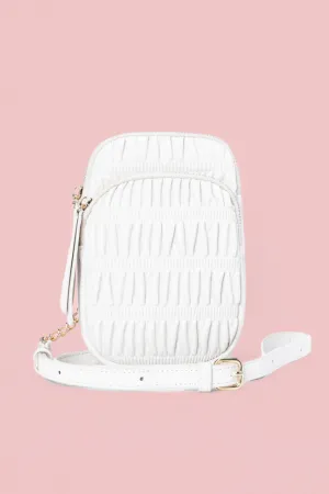 Ivory Ruched Crossbody Purse