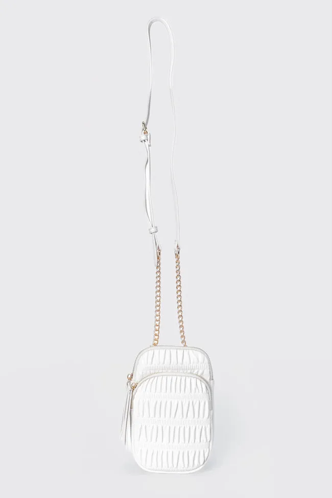 Ivory Ruched Crossbody Purse