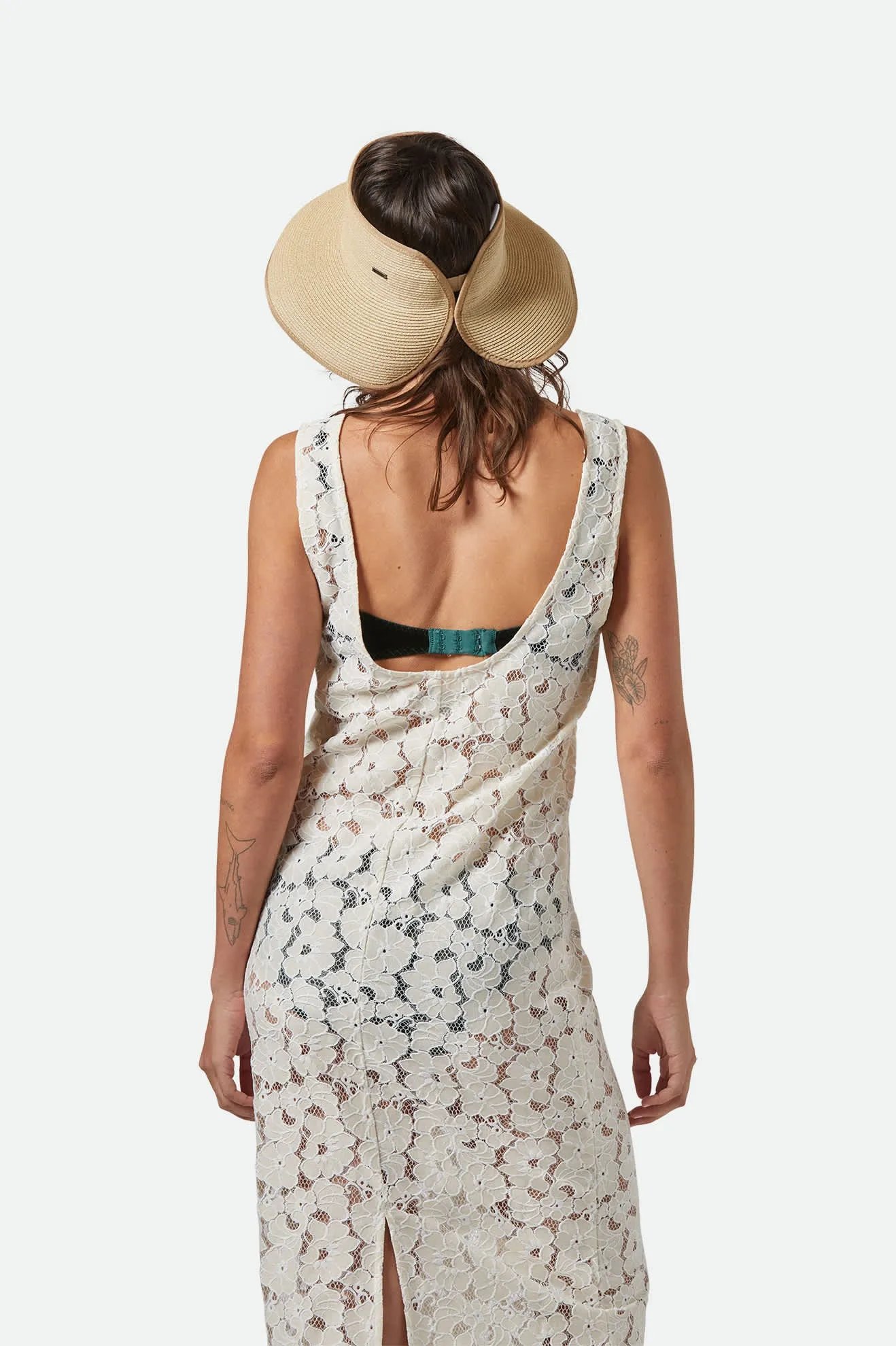 Ivy Packable Straw Visor - Tan Brixton