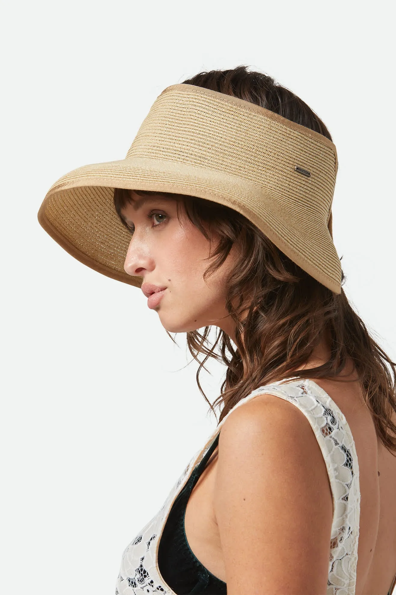 Ivy Packable Straw Visor - Tan Brixton