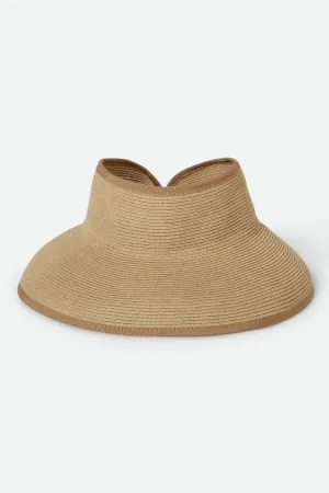 Ivy Packable Straw Visor - Tan Brixton