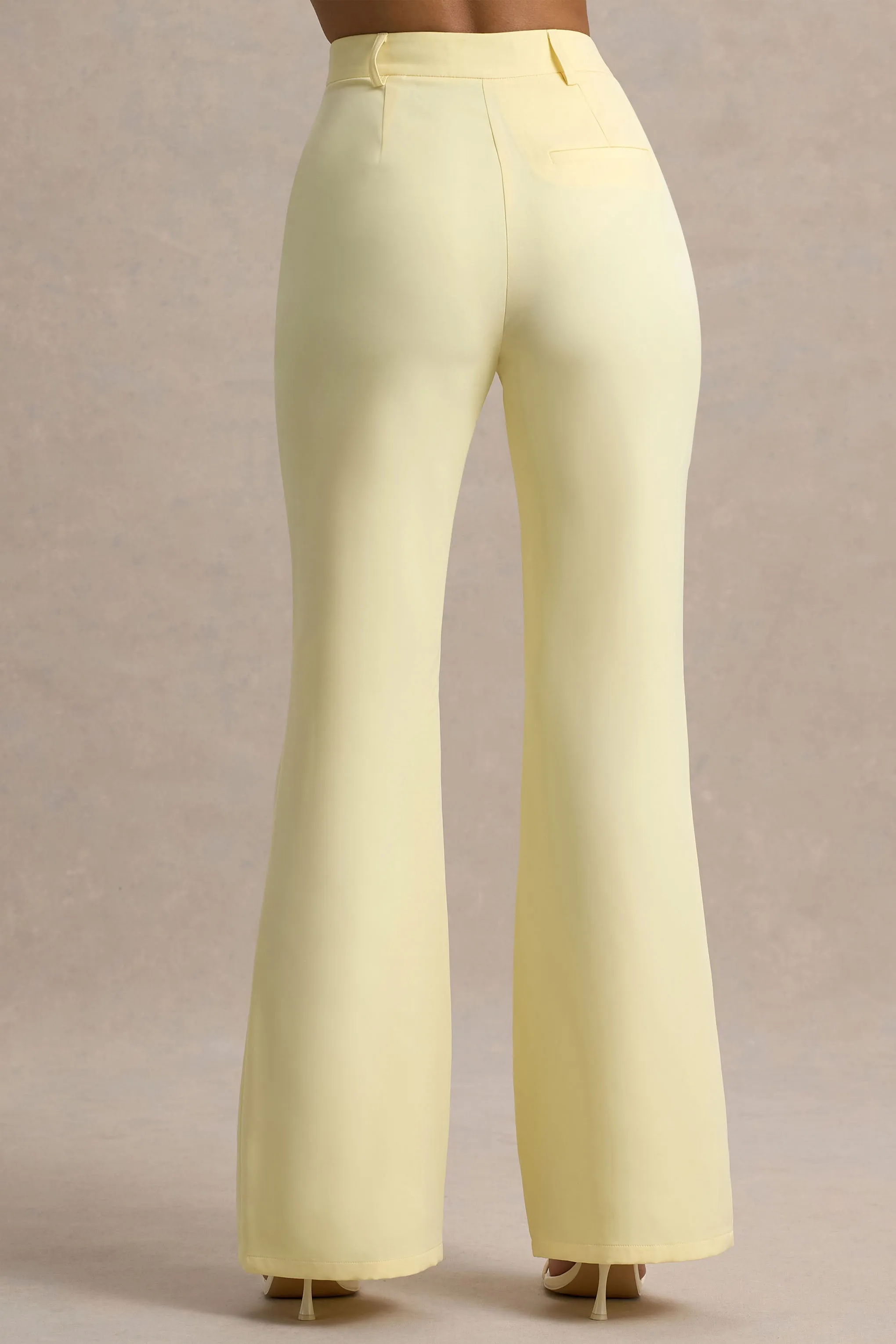 Jada | Lemon Tailored Flared-Leg Trousers Club L London