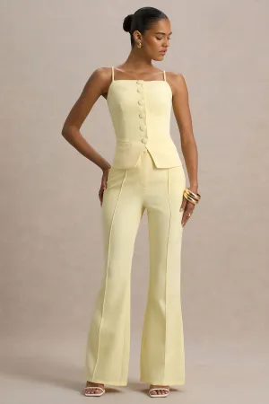 Jada | Lemon Tailored Flared-Leg Trousers Club L London