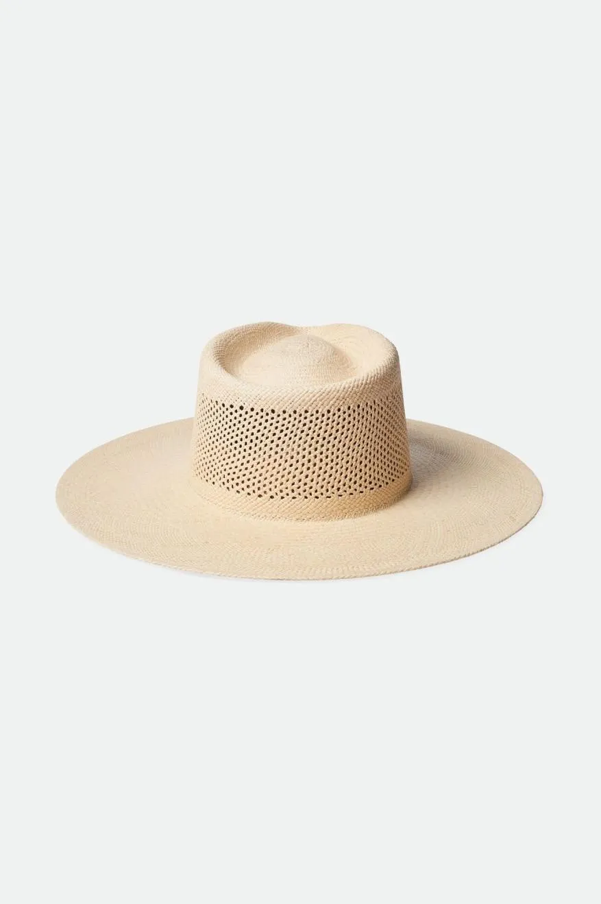 Jo Panama Straw Rancher Hat - Catalina Sand Brixton