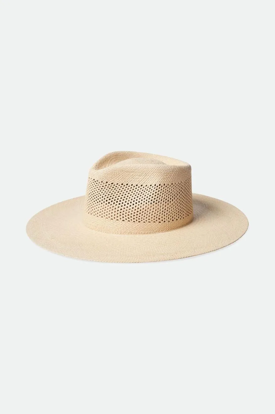 Jo Panama Straw Rancher Hat - Catalina Sand Brixton