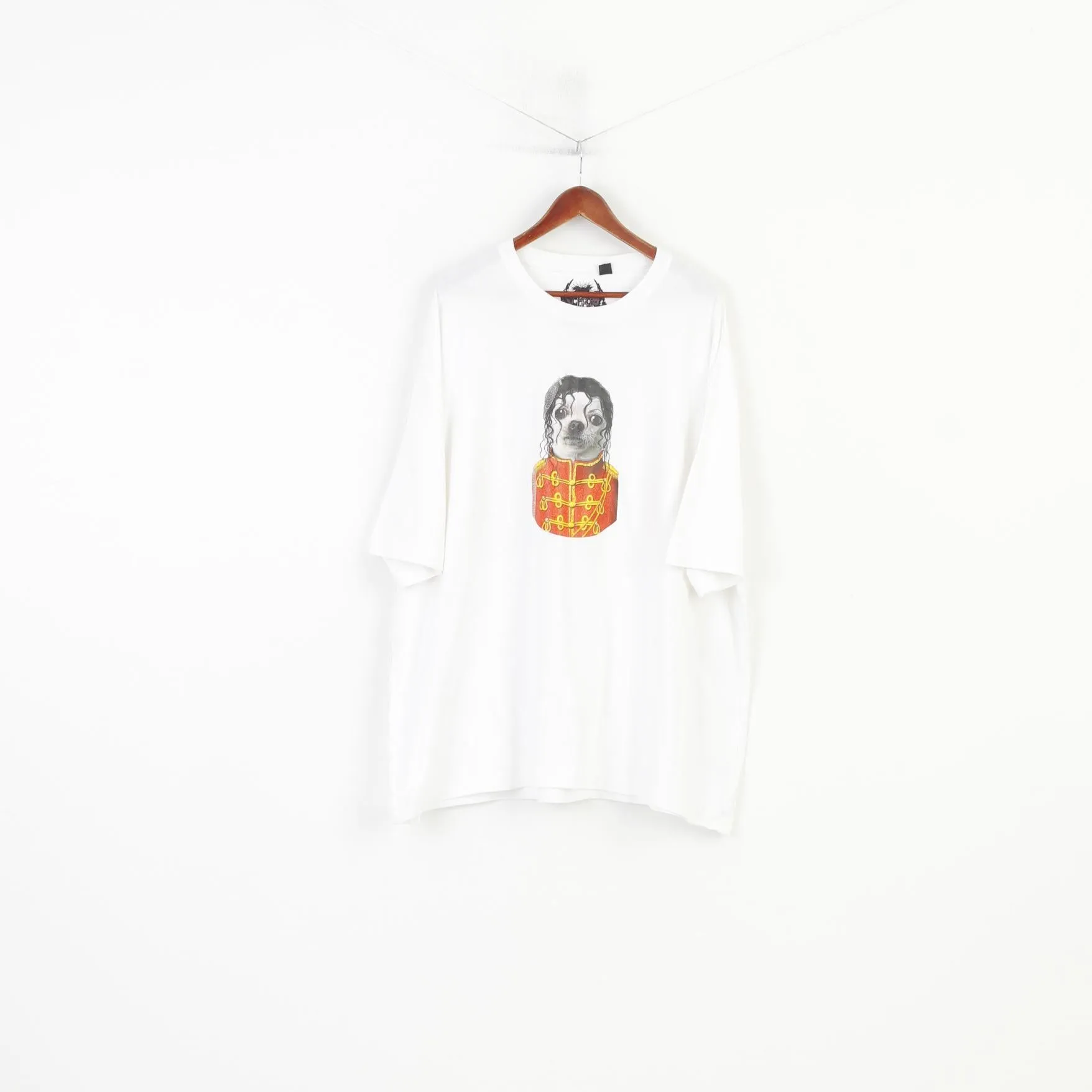 Joe Browns Men 3XL T-Shirt White Cotton Graphic Michael Jackson Crew Neck Top