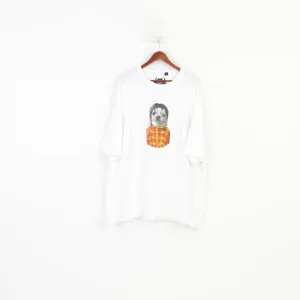 Joe Browns Men 3XL T-Shirt White Cotton Graphic Michael Jackson Crew Neck Top