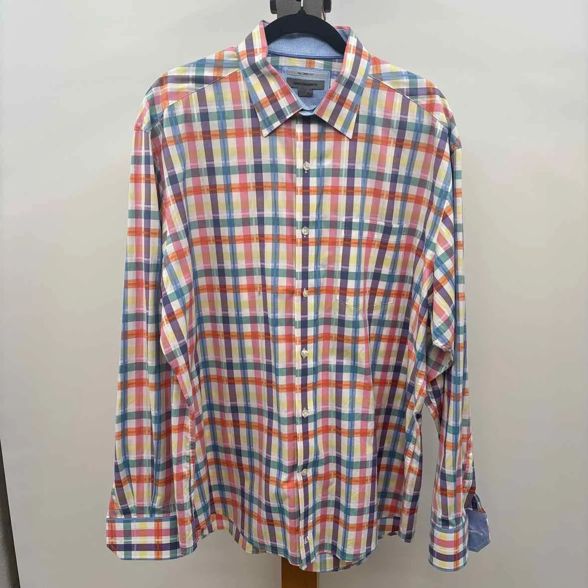 Johnston & Murphy Men's Size XL Multi-Color Cotton Palm Trees Long Sleeve Shirt