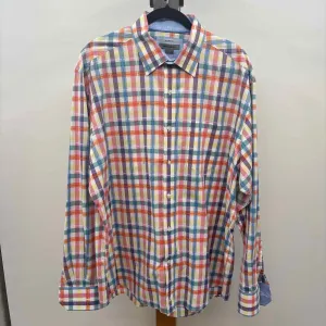 Johnston & Murphy Men's Size XL Multi-Color Cotton Palm Trees Long Sleeve Shirt