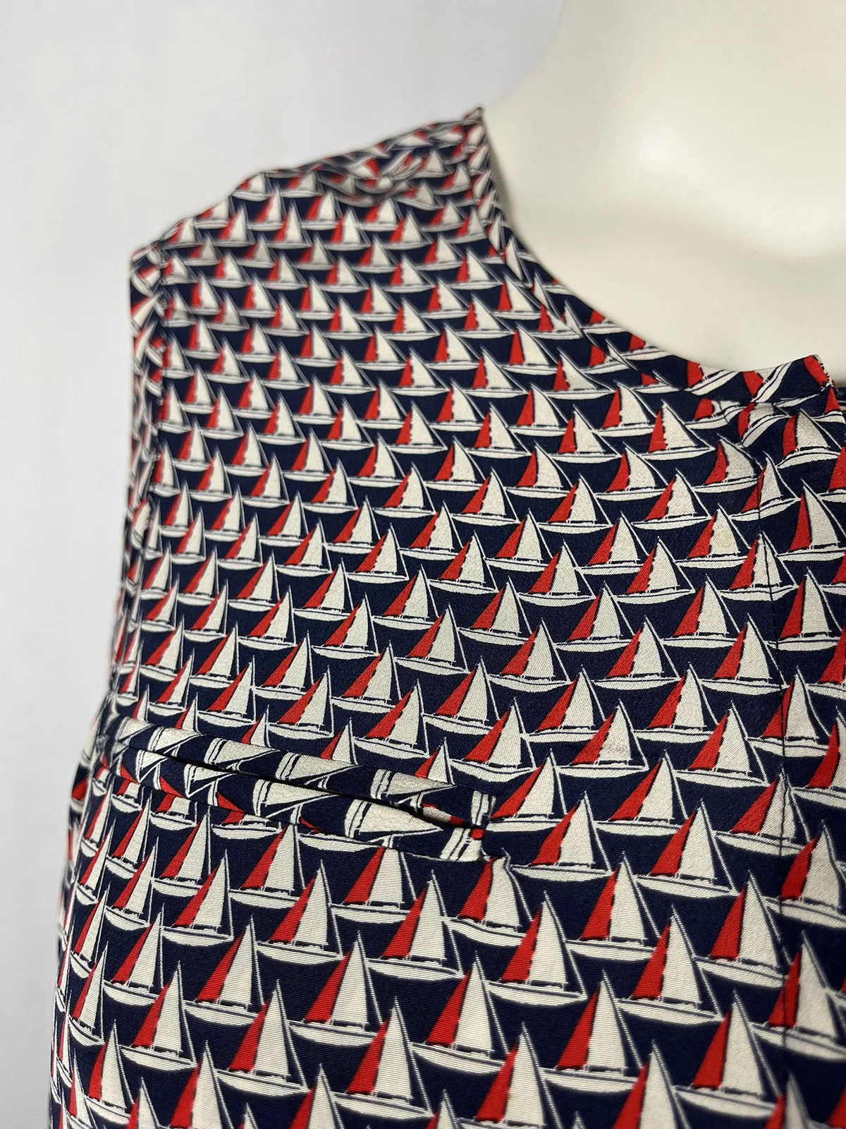 Joie Size L (14)  Red, White & Blue Sailboats Shirt