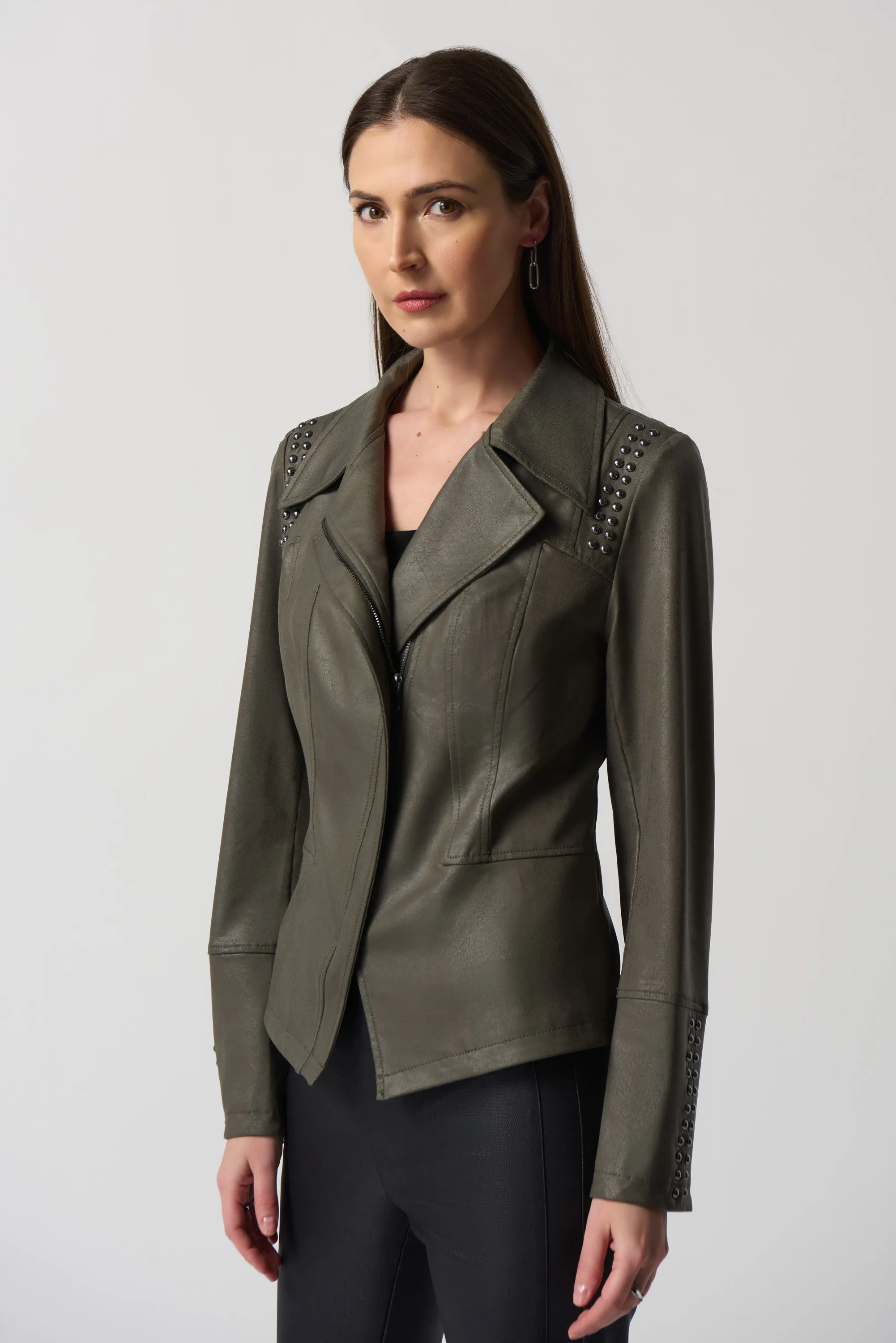 Joseph Ribkoff - Notched Collar Jacket - 233926 - Avocado