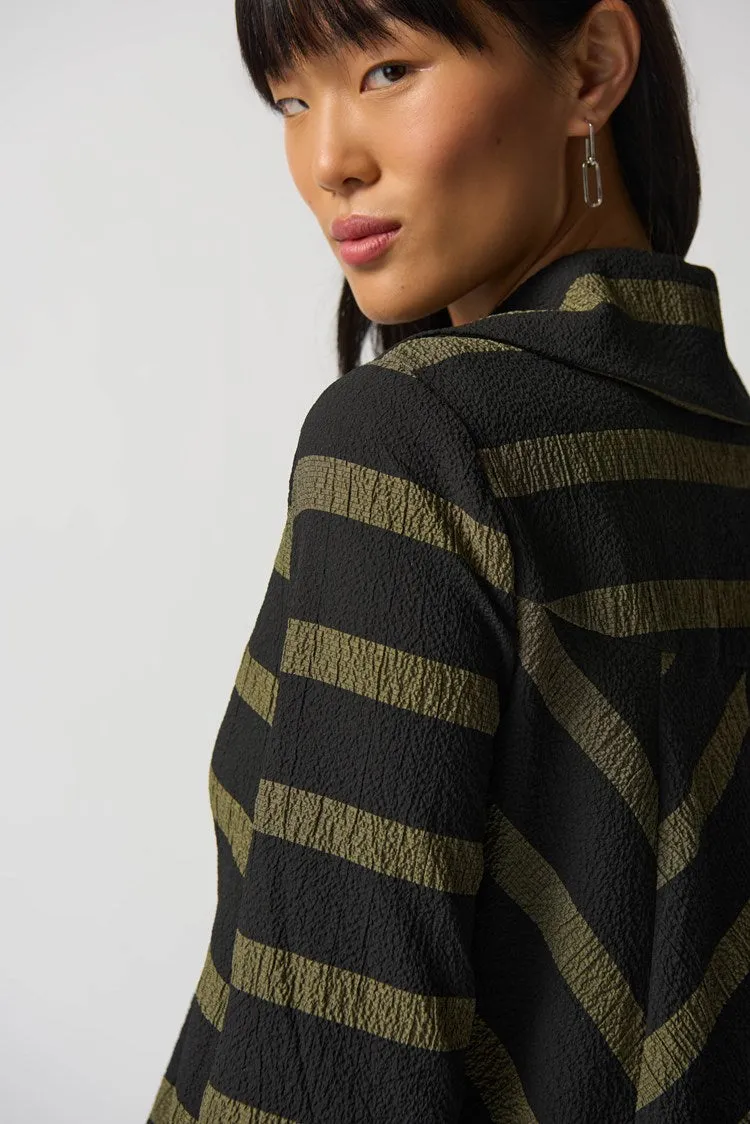 Joseph Ribkoff - Striped Jacket - 233212 - Black/Green