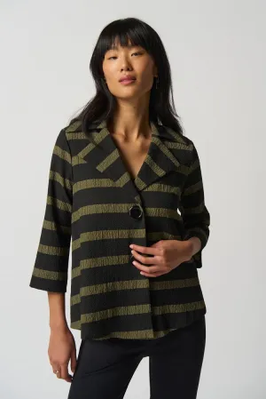 Joseph Ribkoff - Striped Jacket - 233212 - Black/Green