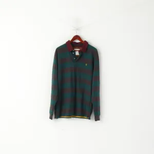 Joules Rugby Men XL Polo Shirt Navy Striped Cotton Lions v. Barbarians Long Sleeve Top