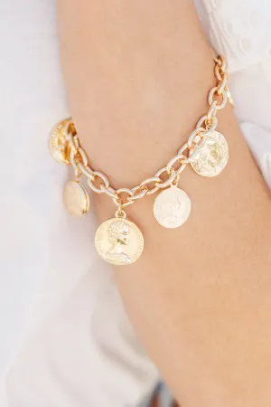 Just Makes Cents Gold Charm Bracelet