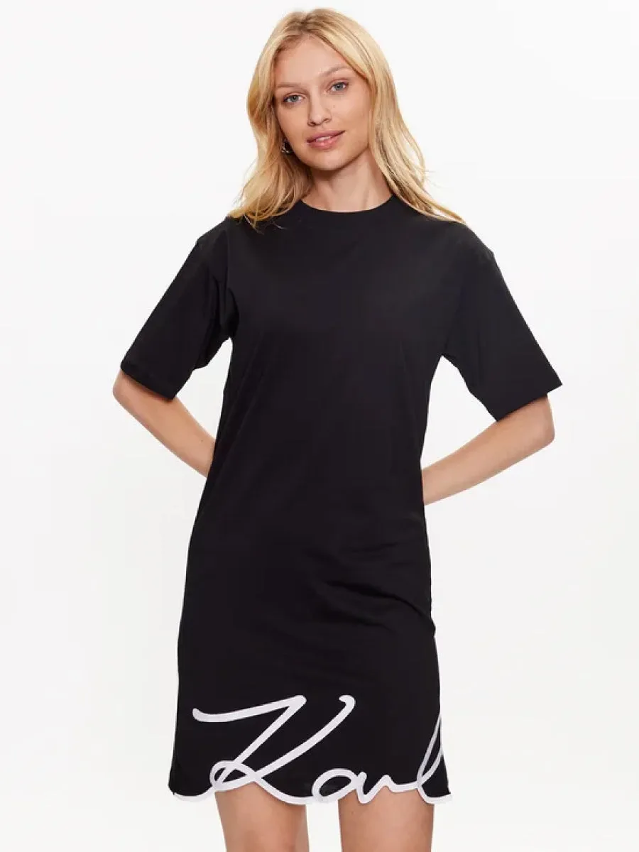 KARL SIGNATURE HEM T-SHIRT DRESS