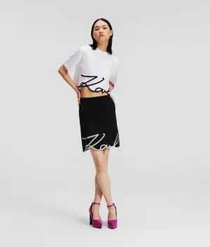 KARL SIGNATURE JERSEY SKIRT