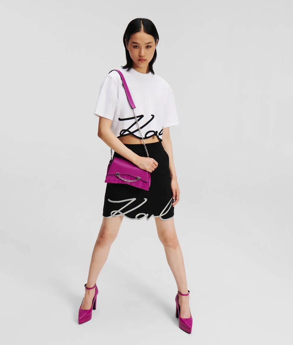 KARL SIGNATURE JERSEY SKIRT