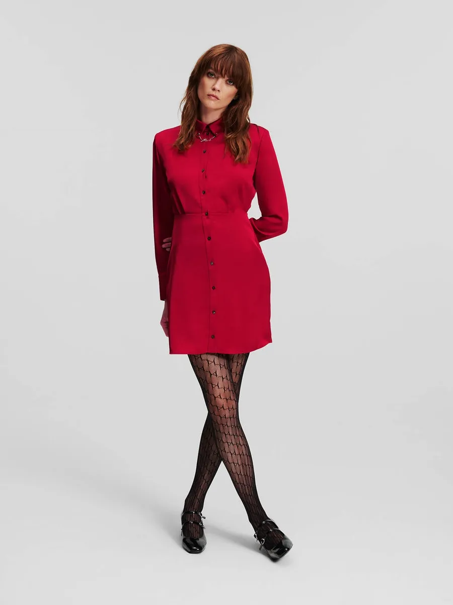 KARL SIGNATURE SATIN SHIRT DRESS
