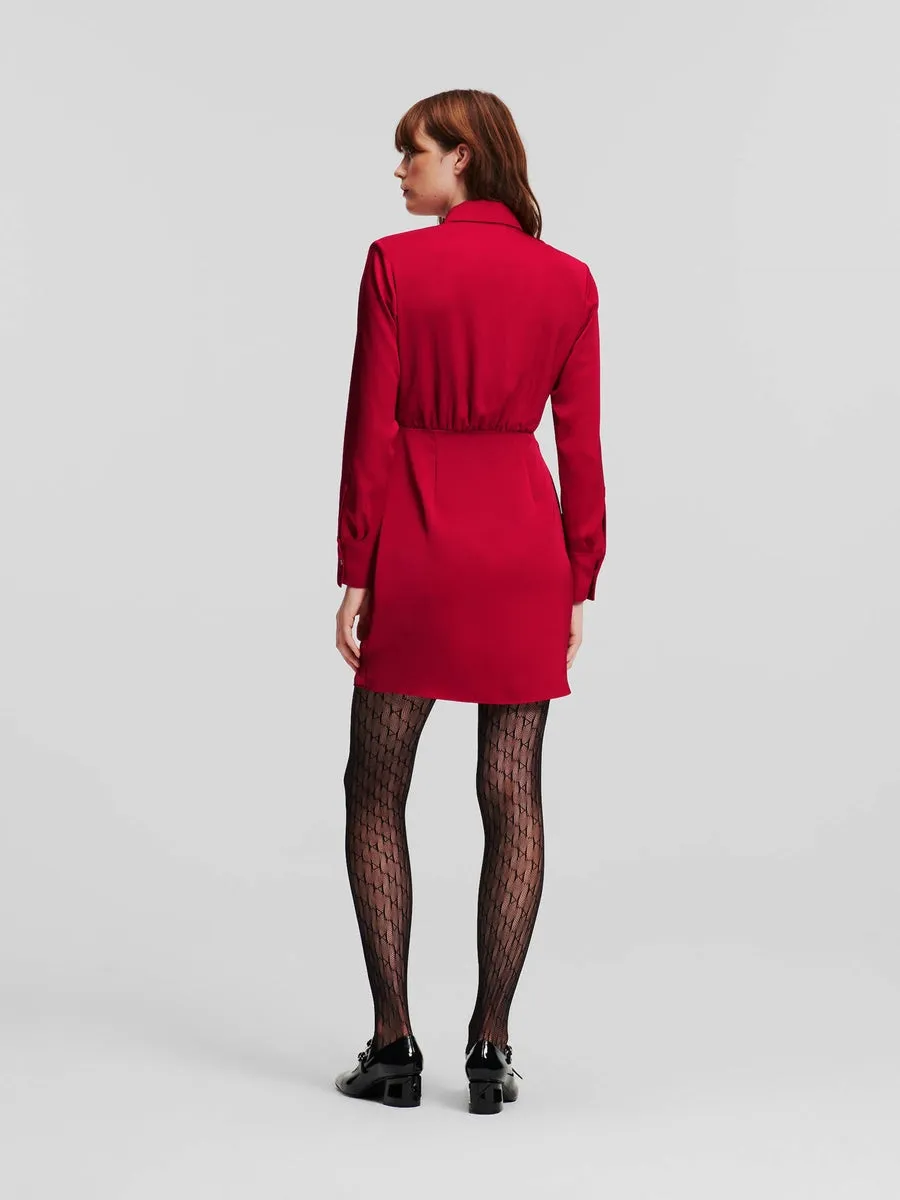 KARL SIGNATURE SATIN SHIRT DRESS