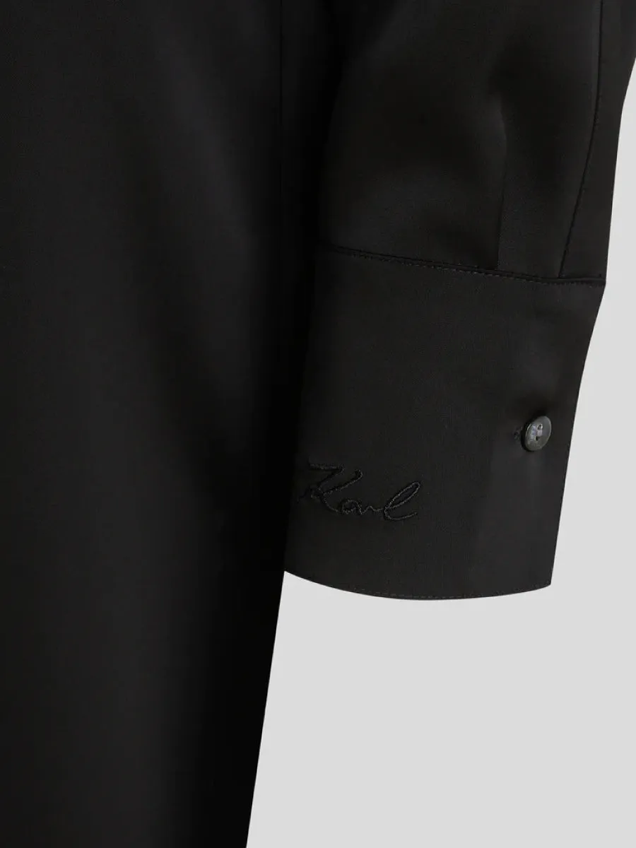 KARL SIGNATURE SATIN SHIRT DRESS
