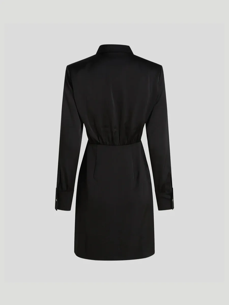 KARL SIGNATURE SATIN SHIRT DRESS