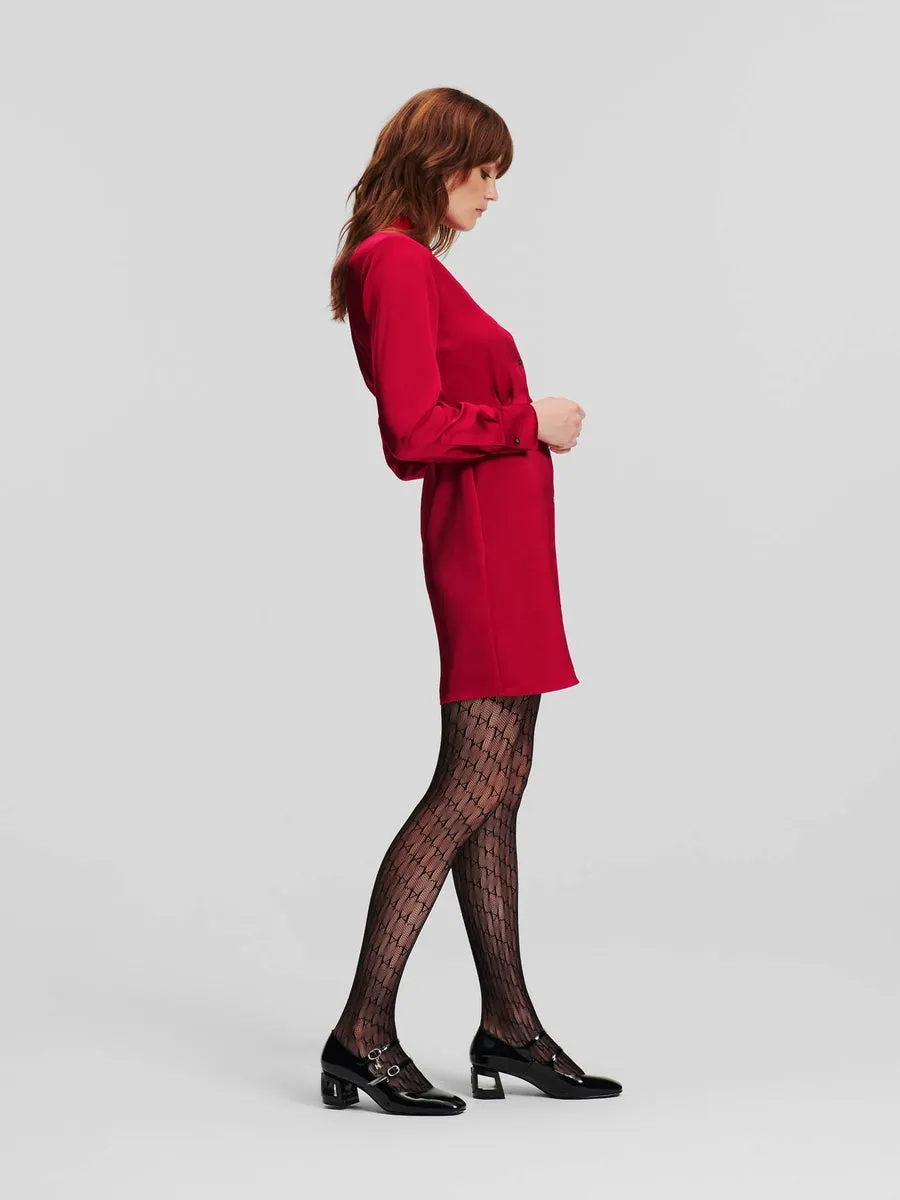 KARL SIGNATURE SATIN SHIRT DRESS
