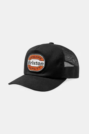 Keaton Netplus Trucker Hat - Black/Black Brixton