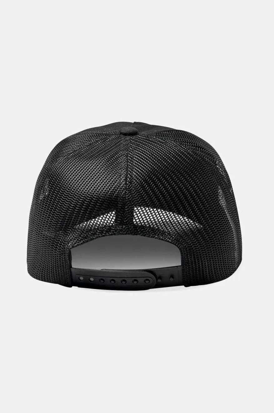 Keaton Netplus Trucker Hat - Black/Black Brixton