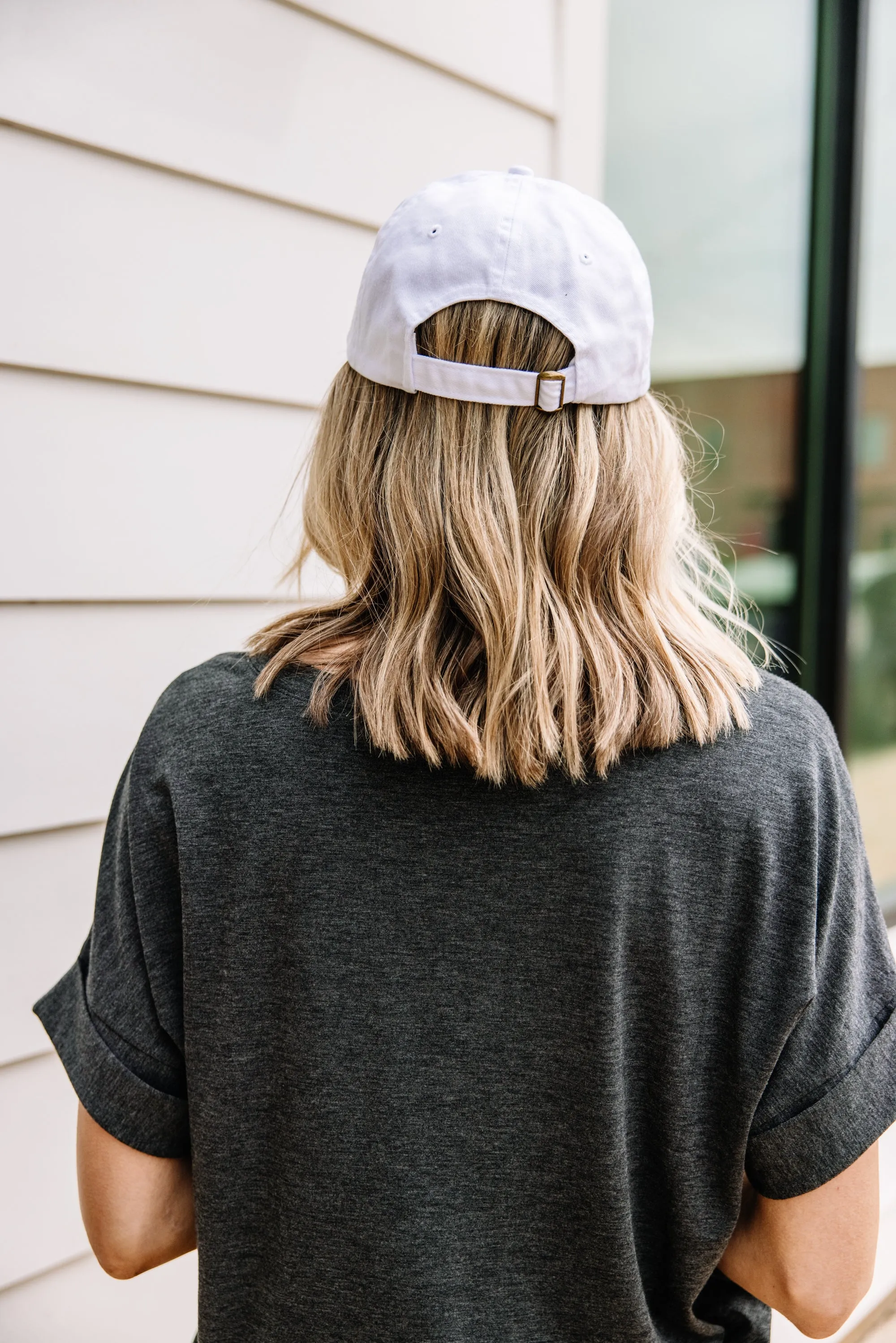 Keep Palm White Embroidered Hat