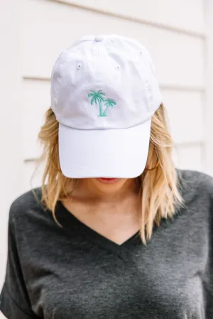 Keep Palm White Embroidered Hat